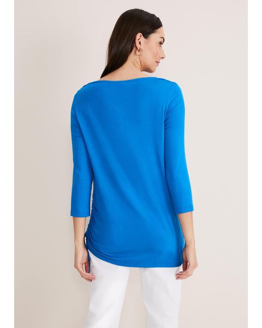 Phase Eight Blue Jazmin Ruched Side Top