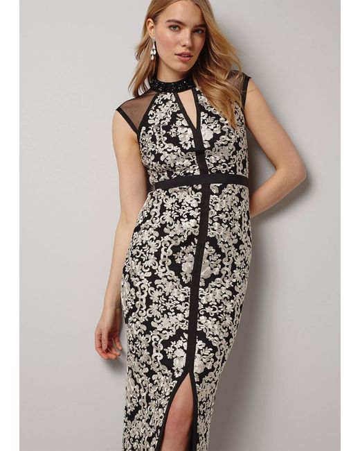 Phase Eight Black Elodie Embroidered Maxi Dress