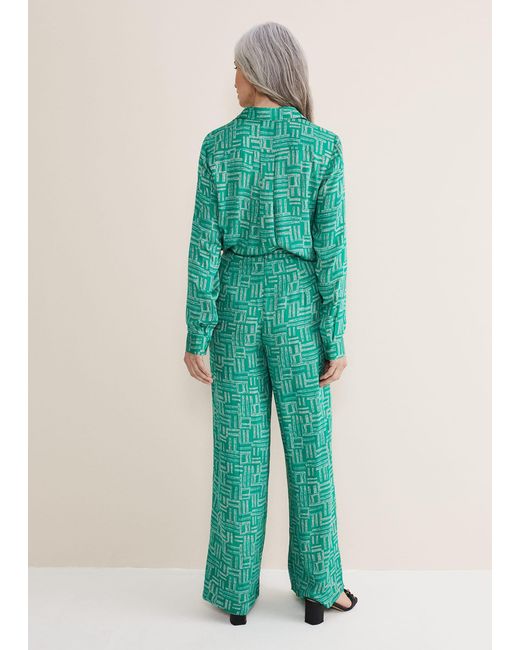 Phase Eight Green Hatty Wide Leg Trousers