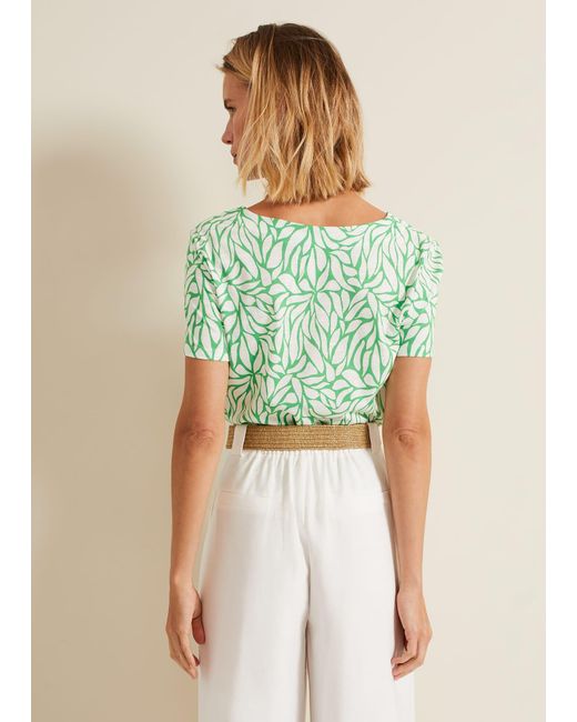 Phase Eight Green 's Alice Leaf Print Top