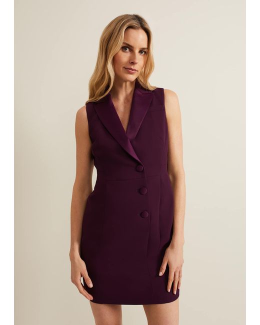 Phase Eight Purple Lolicia Sleeveless Tux Dress