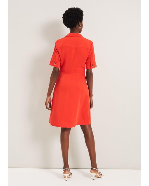 Phase Eight Red Athena Zip Dress