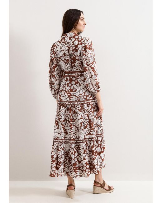 Phase Eight Natural Coralie Print Midi Dress