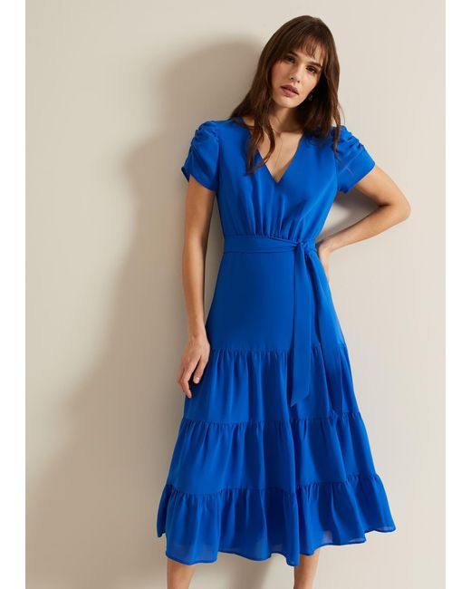 Phase Eight 's Lola Blue Tiered Dress