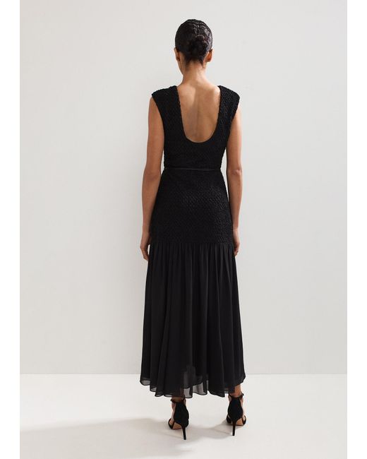 Phase Eight Black Penelope Textured Midaxi Dress