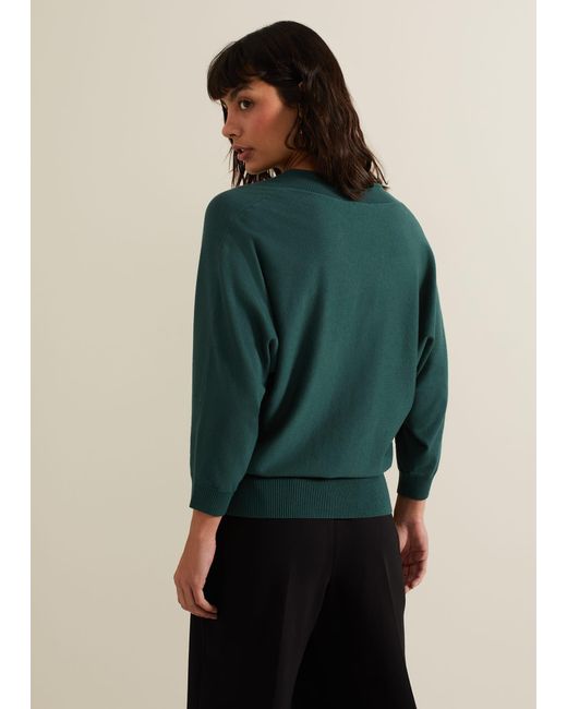 Phase Eight Black Gina V Neck Batwing Jumper