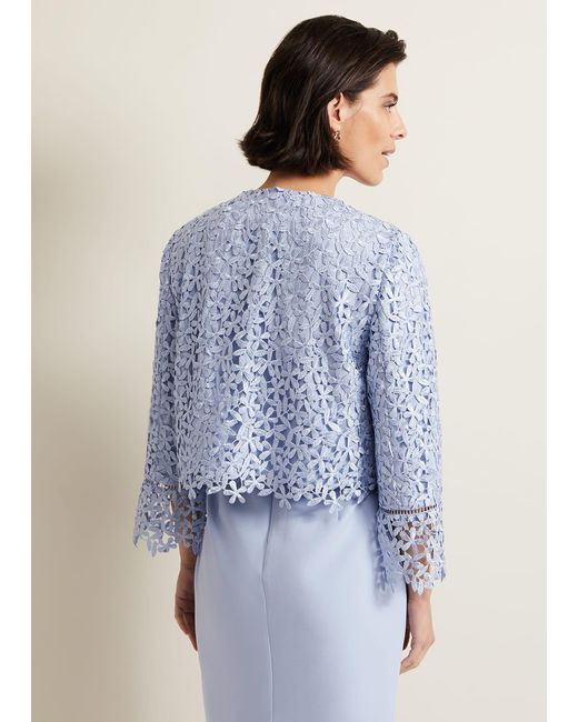 Phase Eight Blue Daisy Lace Jacket