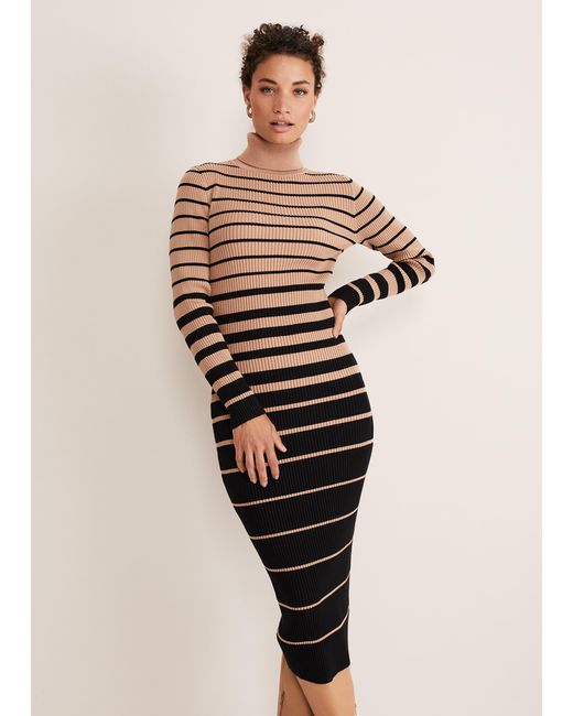 Phase Eight Multicolor Bettie Ombre Colourblock Ribbed Dress
