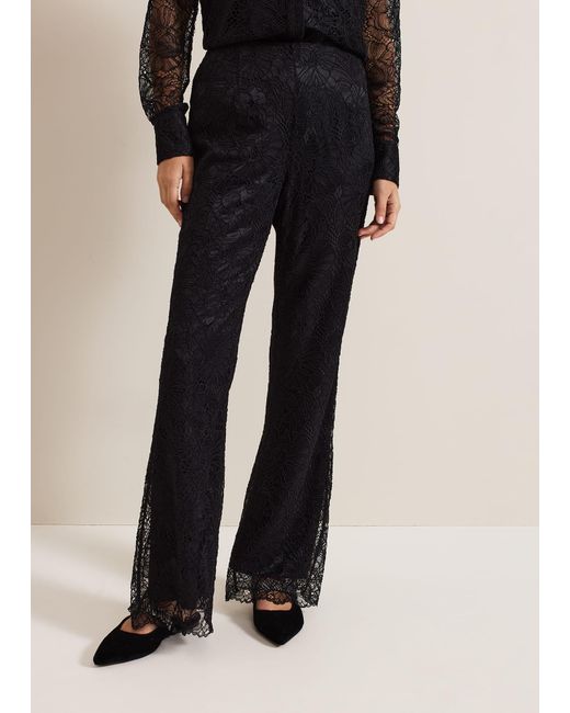 Phase Eight Black Livana Lace Trouser