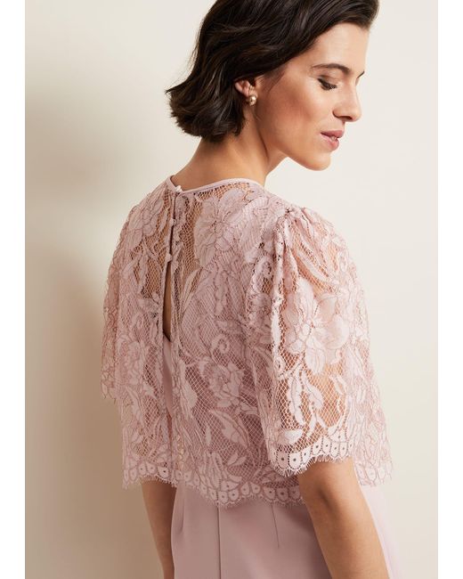 Phase Eight Pink 's Lynette Lace Double Layer Dress