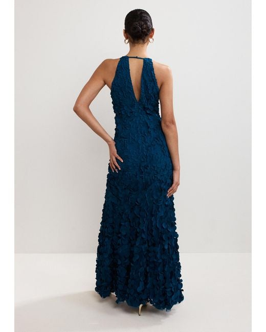 Phase Eight Blue Charlene Ruffle Dress