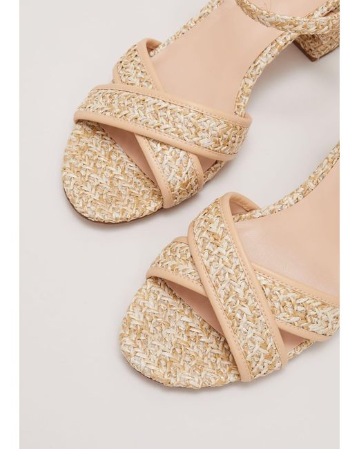 Phase Eight Natural Raffia Block Heel