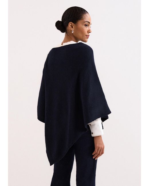 Phase Eight Blue Smart Button Poncho