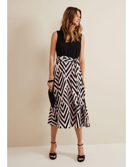 Phase Eight Natural Alora Print Midi Dress
