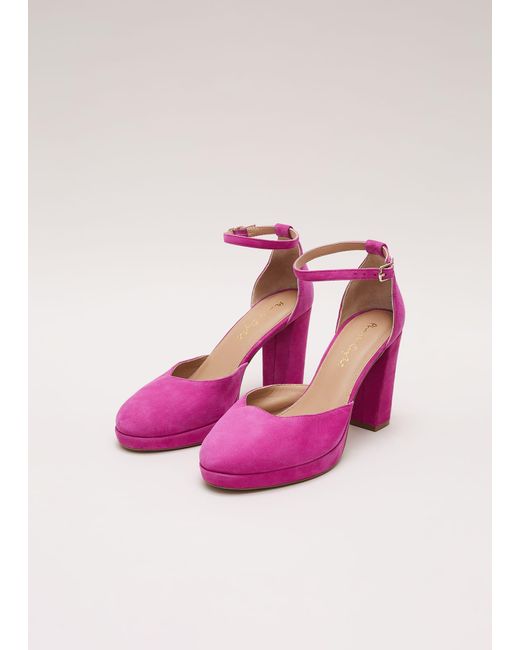 Phase Eight Pink 's Suede Platform Shoes