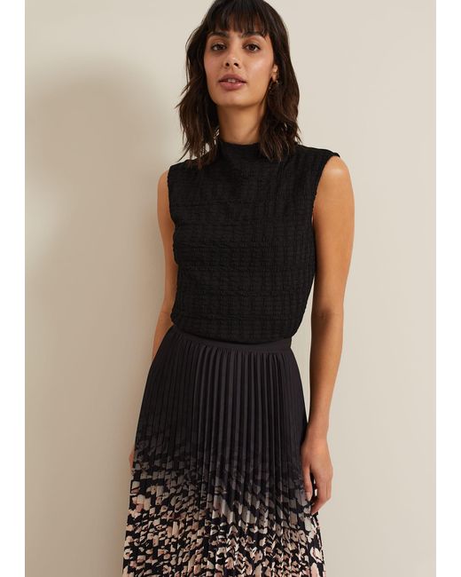 Phase Eight Black Haylee Sleeveless Texture Top