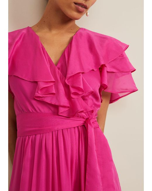 Phase Eight Pink 's Petite Mabelle Organza Maxi Dress