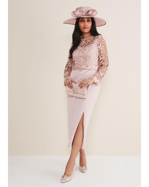 samina pleated double layer lace dress Samina Pleated Lace Dress