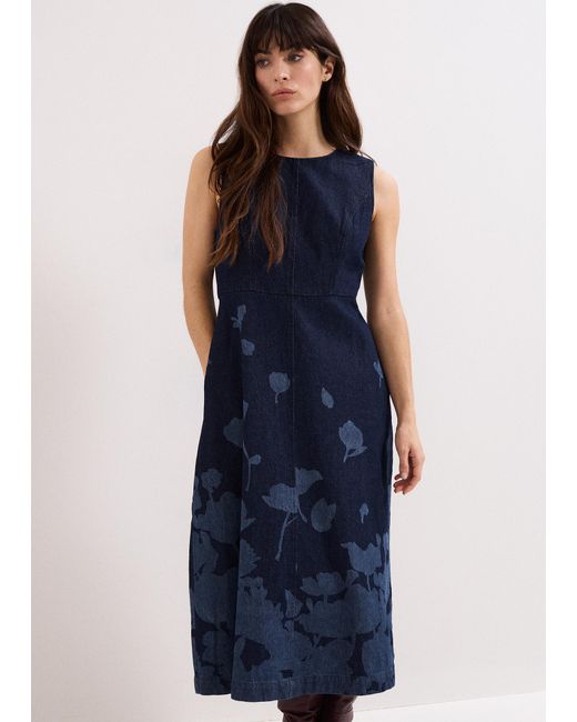 Phase Eight Blue Juliette Floral Midi Dress