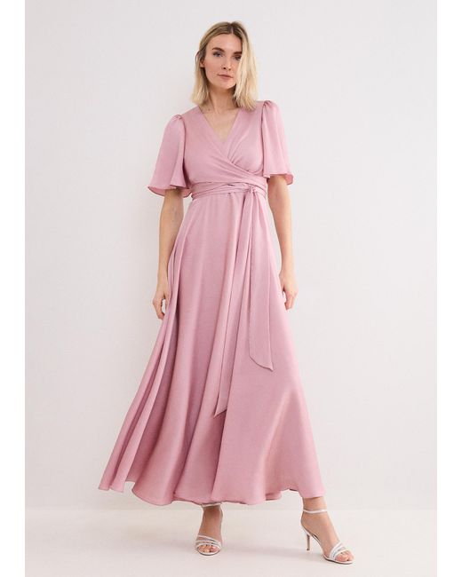 Phase Eight Pink Abbie Textured Wrap Maxi Dress