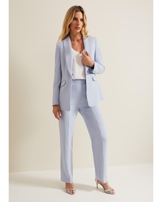 Phase Eight Blue 's Alexis Pleat Waistband Suit Trouser