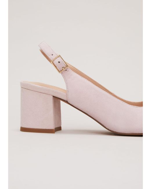 Phase Eight Pink 's Bow Front Block Heel Shoes