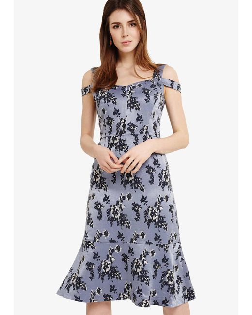 Phase Eight Blue Persephone Dropped Shoulder Dress