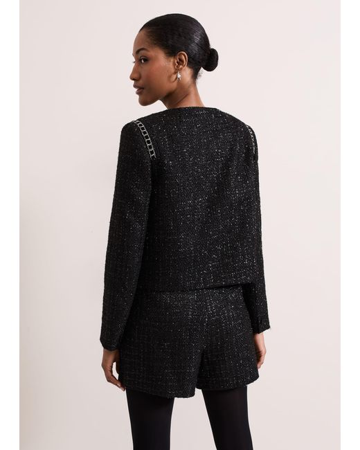 Phase Eight Black Ripley Lurex Jacket