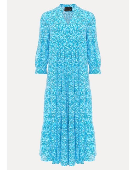 Phase Eight Blue Penele Midi Dress