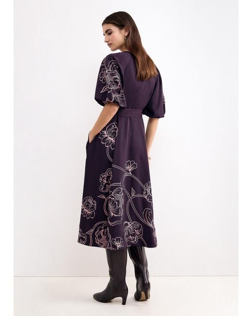 Phase Eight Blue Mabel Print Midi Dress