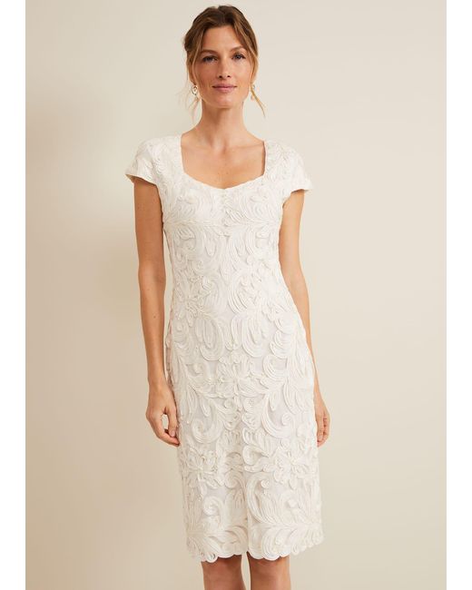 Phase Eight Natural Layton Tapework Mini Dress
