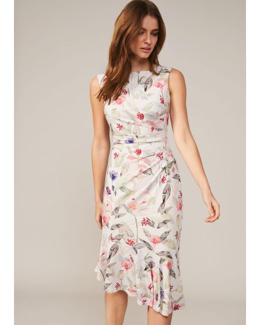 Phase Eight Synthetic Dulcie Floral Print Midi Dress - Lyst