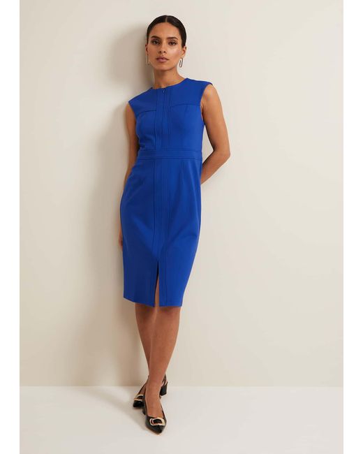 Phase Eight Blue 's Karmie Ponte Fitted Pencil Dress Petite