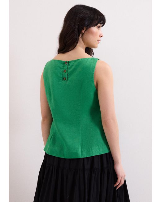 Phase Eight Green Isabelle Linen Top