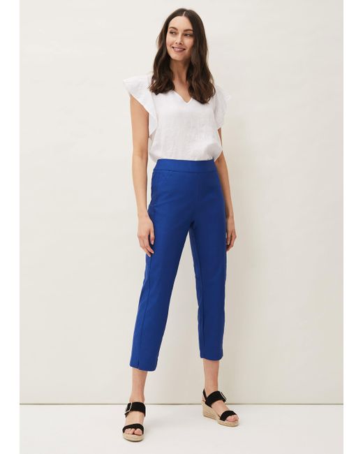 Phase Eight Blue Louise Crop Trouser