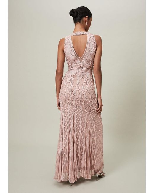 Phase Eight Pink 's Marion Sequin Tapework Maxi Dress
