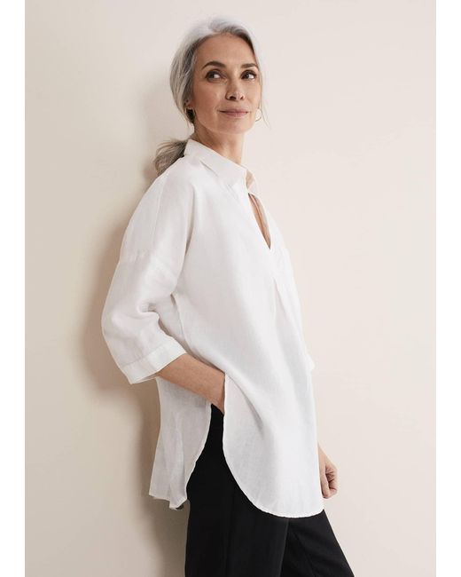 Phase Eight Natural Cynthia Linen Blouse