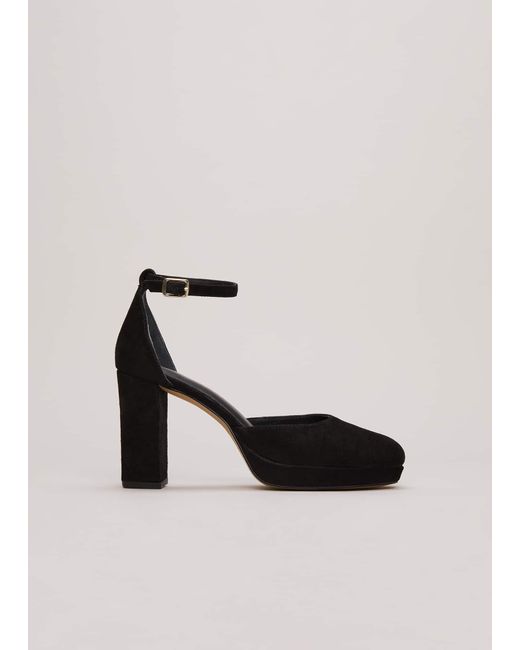 Phase Eight Black Suede Platform Heels