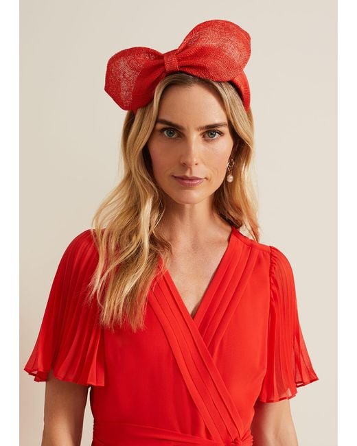 Phase Eight Red 's Padded Bow Headband