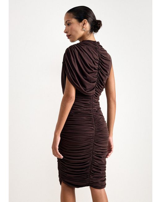Phase Eight Brown Aimee Ruched Jersey Midi Dress