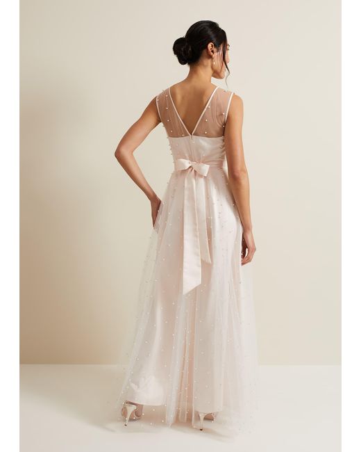 Phase Eight Multicolor Old Rose Genova Beaded Wedding Dress