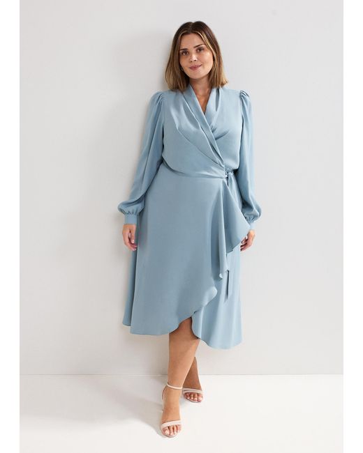 Phase Eight Blue Phillippa Wrap Midi Dress