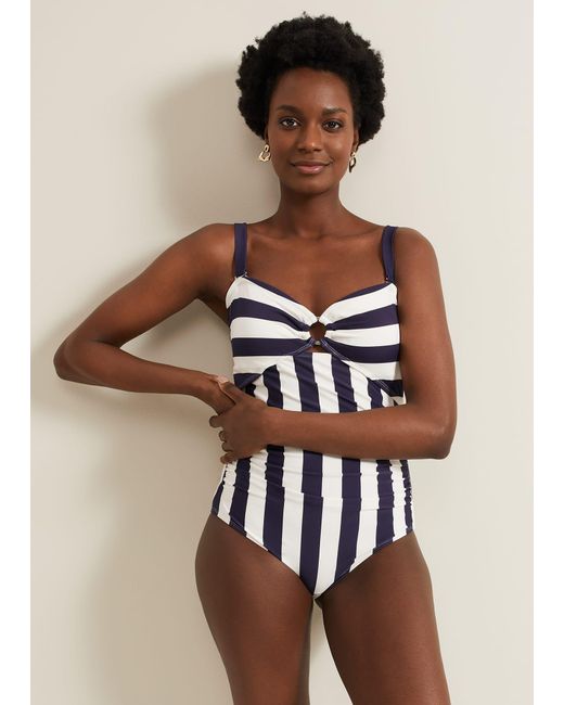 Phase Eight Natural Stripe Swimsuit