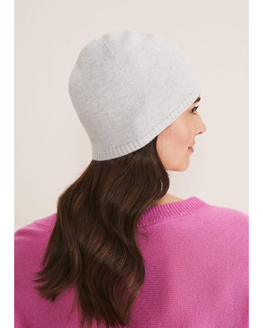 Phase Eight Pink Wool Cashmere Beanie Hat