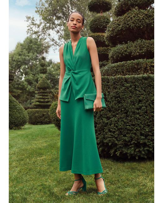 Phase Eight Green Nisha Twist Midi Dress