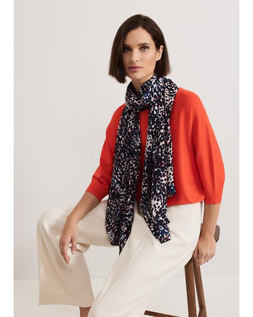 Phase Eight White Circle Print Scarf