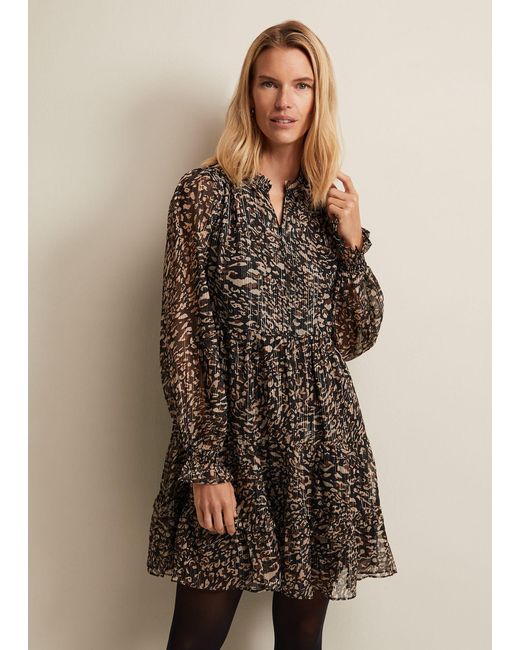Phase Eight Brown 's Shreya Leopard Swing Mini Dress