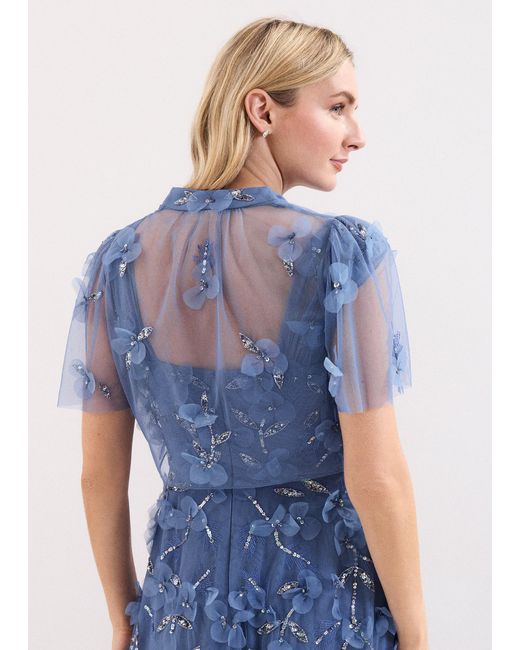 Phase Eight Blue Azera Beaded Cover Up