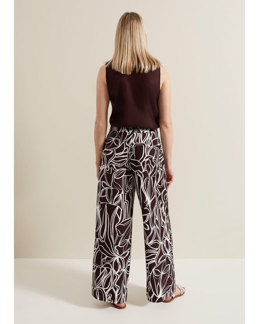 Phase Eight Natural Anna Printed Wide Leg Trouser