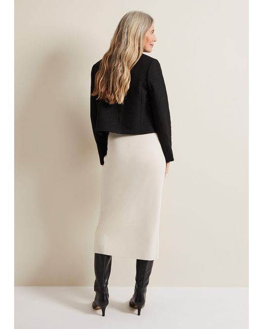 Phase Eight Natural 's Irina Button Front Rib Skirt